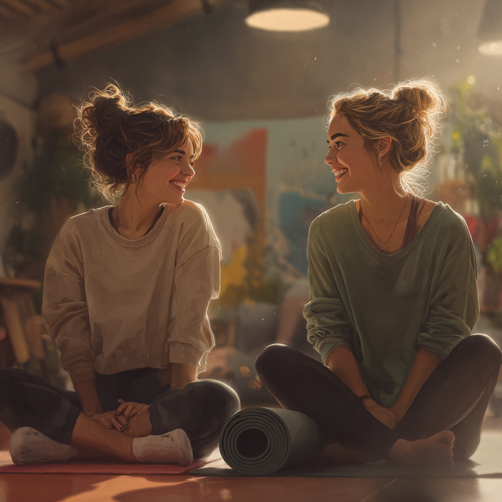 Мирна студія йоги з природним освітленням