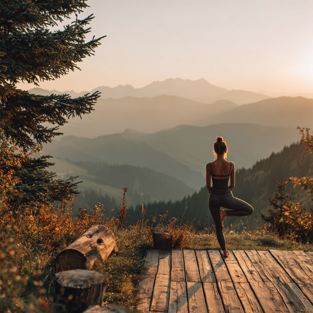 Інструктор йоги працює з учнем